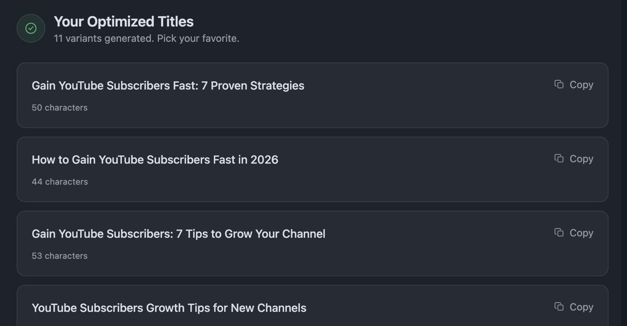OptoFriend title optimization — optimized title variants